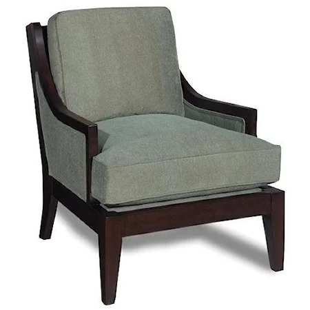 Upholstered Chair with Wood Trim